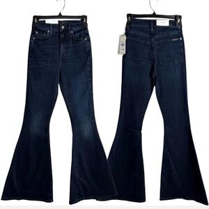 7 For All Mankind Dark Blue Flare Jeans